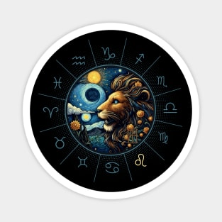 ZODIAC Leo - Astrological LEO - LEO - ZODIAC sign - Van Gogh style - 12 Magnet